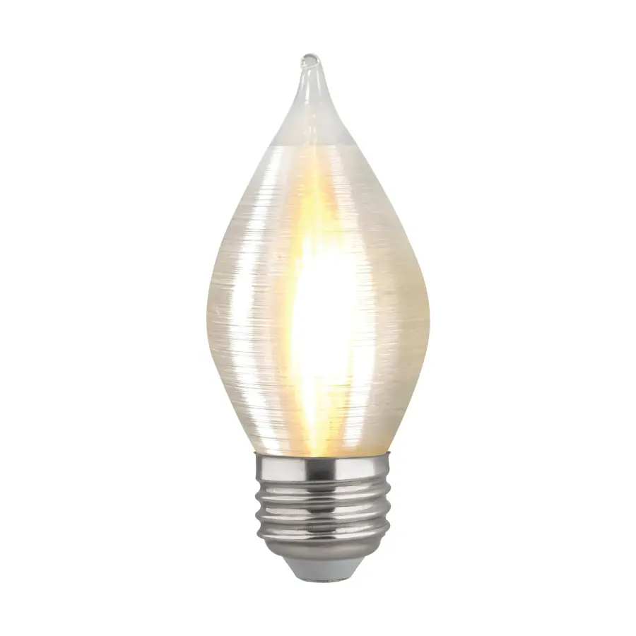 4 Watt C15 LED Filament - Satin Spun - Clear - Medium base - 2700K - 300 Lumens - 120 Volt - Image 2