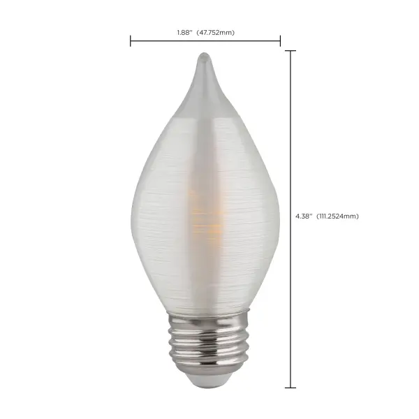 4 Watt C15 LED Filament - Satin Spun - Clear - Medium base - 2700K - 300 Lumens - 120 Volt - Image 6
