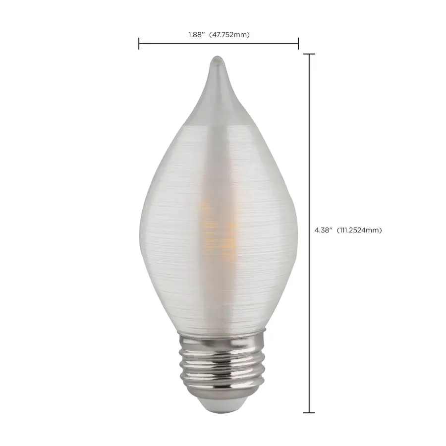 4 Watt C15 LED Filament - Satin Spun - Clear - Medium base - 2700K - 300 Lumens - 120 Volt - Image 6