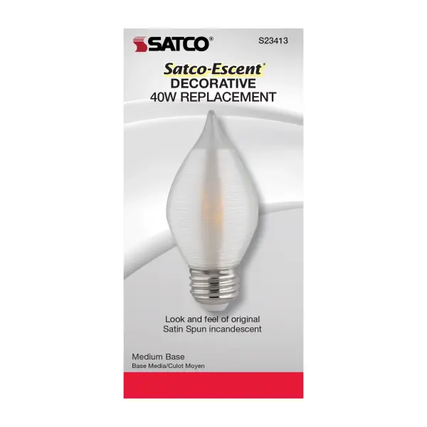 4 Watt C15 LED Filament - Satin Spun - Clear - Medium base - 2700K - 300 Lumens - 120 Volt - Image 8