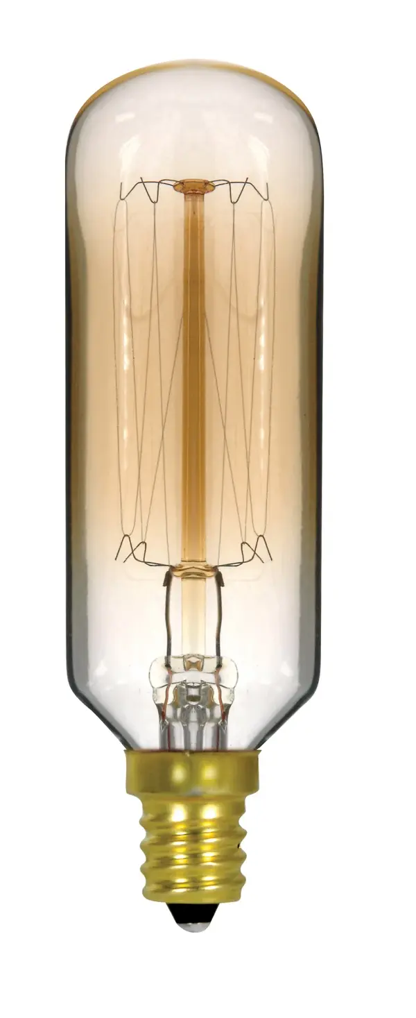 40 Watt T9 Incandescent - Clear Gold - 3000 Average rated hours - 160 Lumens - Candelabra base - 120 Volt - Image 1