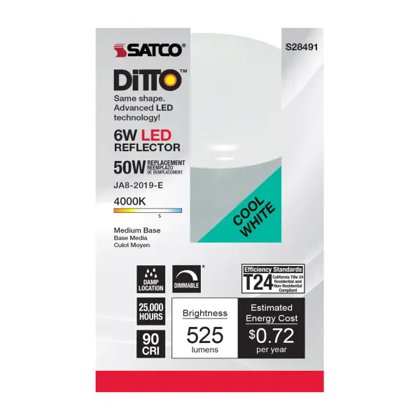 6 Watt - R20 LED - 4000K - Medium base - 120 Volt - Image 2