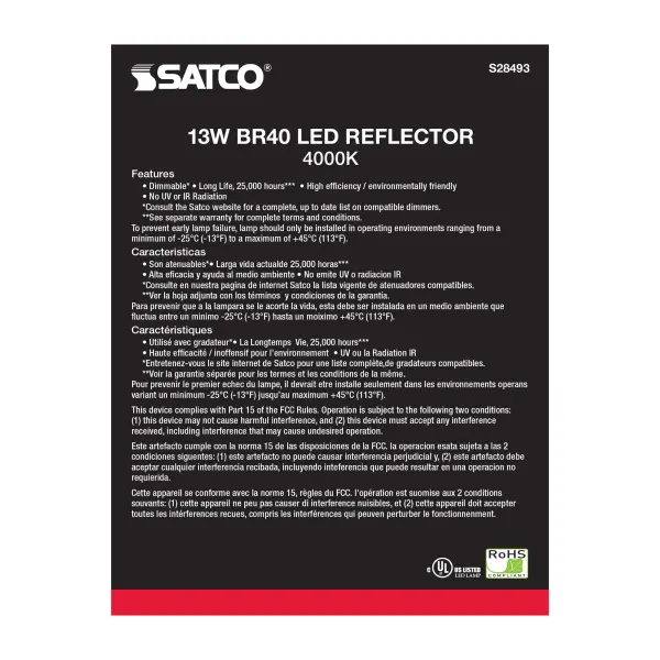 13 Watt - BR40 LED - 4000K - Medium base - 120 Volt - Image 4
