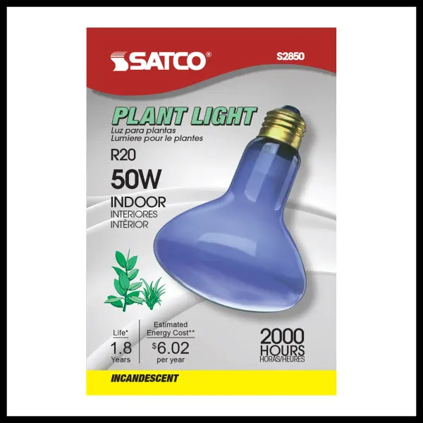 50 Watt R20 Incandescent - Grow - 2000 Average rated hours - Medium base - 120 Volt - Image 3