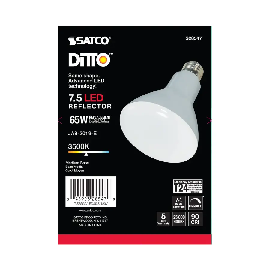 7.5 Watt - BR30 LED - 3500K - Medium base - 120 Volt - Image 4