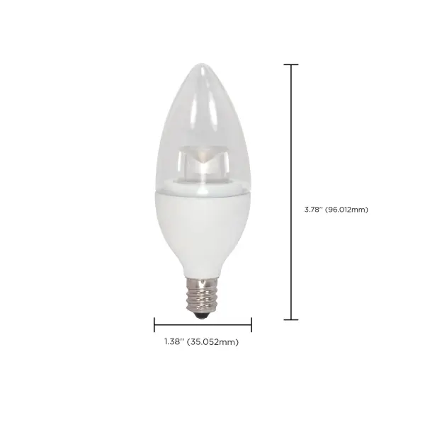3.5 Watt LED Candle - 3000K - Candelabra base - 120 Volt - Image 9