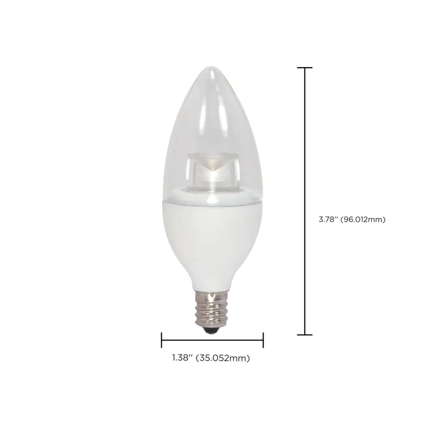 3.5 Watt LED Candle - 3000K - Candelabra base - 120 Volt - Image 9