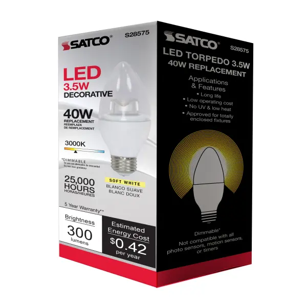 3.5 Watt - B11 LED - 3000K - Medium base - 120 Volt - Image 8