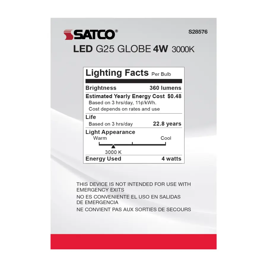 4 Watt - LED G25 - 3000K - Medium base - 120 Volt - Image 5