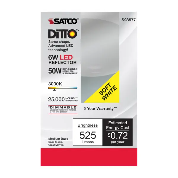 6 Watt - R20 LED - 3000K - Medium base - 120 Volt - Image 3