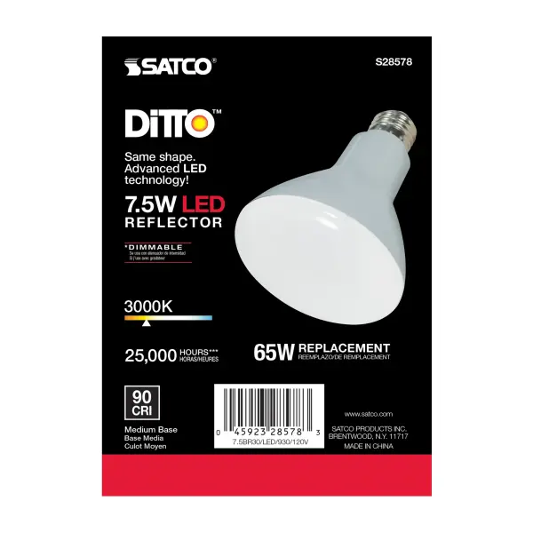 7.5 Watt - BR30 LED - 3000K - Medium base - 120 Volt - Image 4