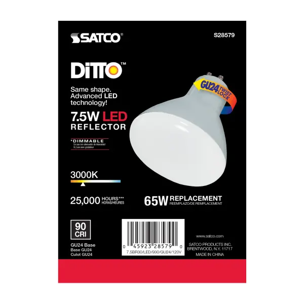 7.5 Watt - BR30 LED - 3000K - GU24 base - 120 Volt - Image 4