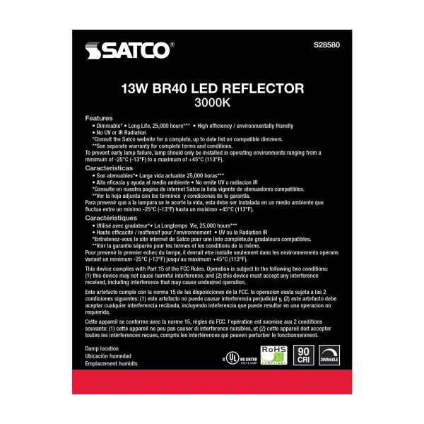 13 Watt - BR40 LED - 3000K - Medium base - 120 Volt - Image 5