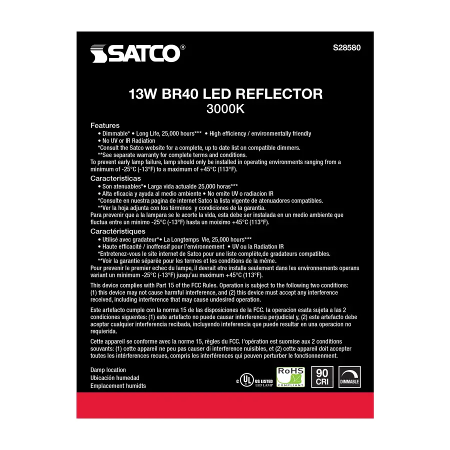 13 Watt - BR40 LED - 3000K - Medium base - 120 Volt - Image 5