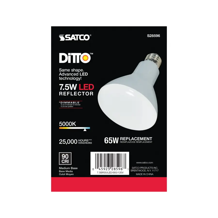 7.5 Watt - BR30 LED - 5000K - Medium base - 120 Volt - Image 4