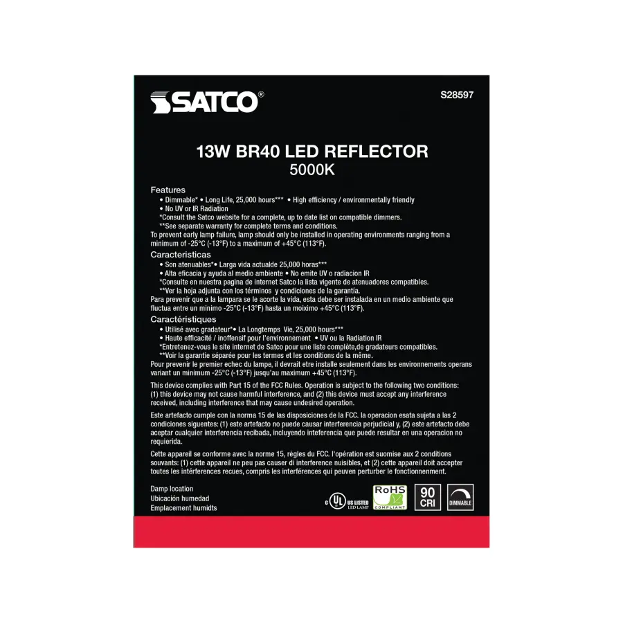 13 Watt - BR40 LED - 5000K - Medium base - 120 Volt - Image 5