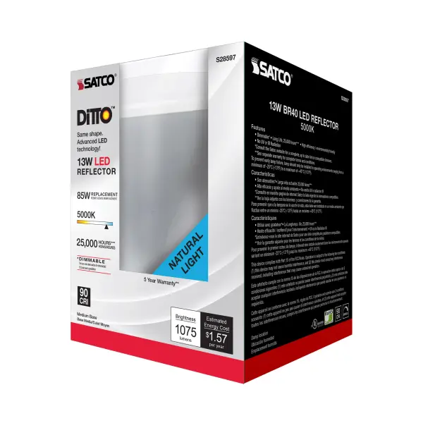 13 Watt - BR40 LED - 5000K - Medium base - 120 Volt - Image 7