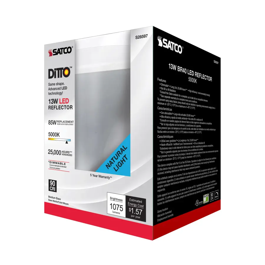 13 Watt - BR40 LED - 5000K - Medium base - 120 Volt - Image 7