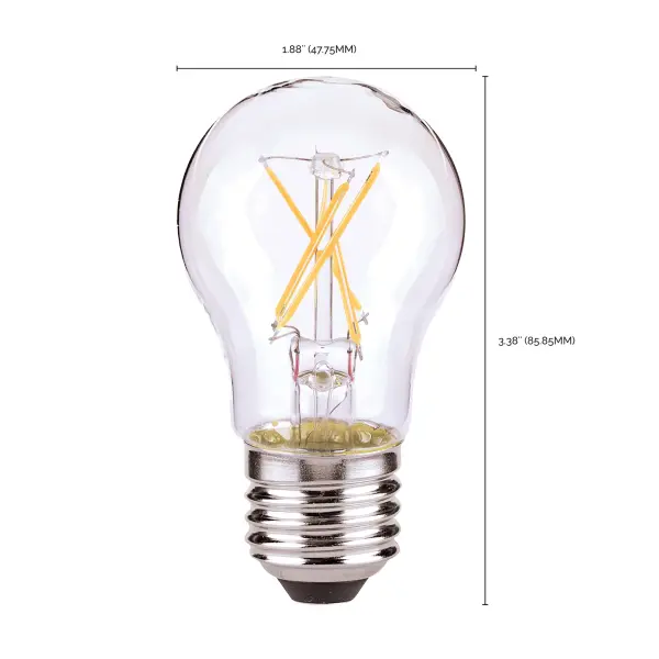 5 Watt A15 LED Filament - Clear - Medium base - 2700K - 120 Volt - Carded - Image 4