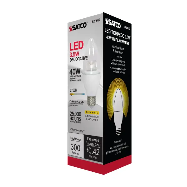 3.5 Watt - B11 LED - 2700K - Medium base - 120 Volt - Image 6