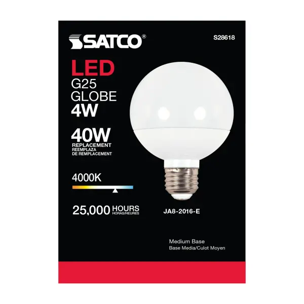 4 Watt - LED G25 - 4000K - Medium base - 120 Volt - Image 3