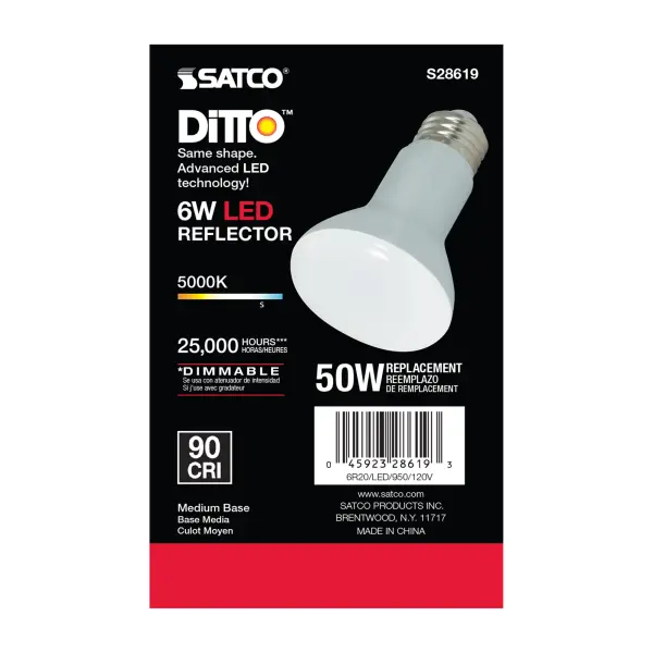 6 Watt - R20 LED - 5000K - Medium base - 120 Volt - Image 3