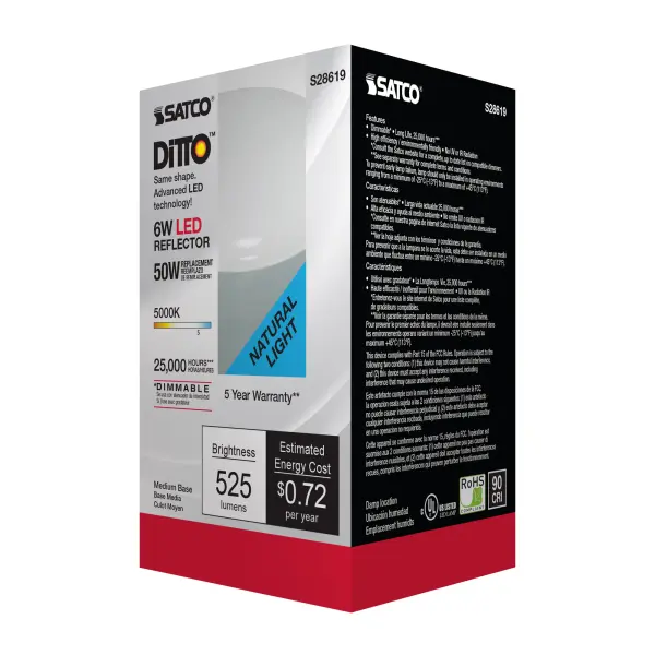 6 Watt - R20 LED - 5000K - Medium base - 120 Volt - Image 6