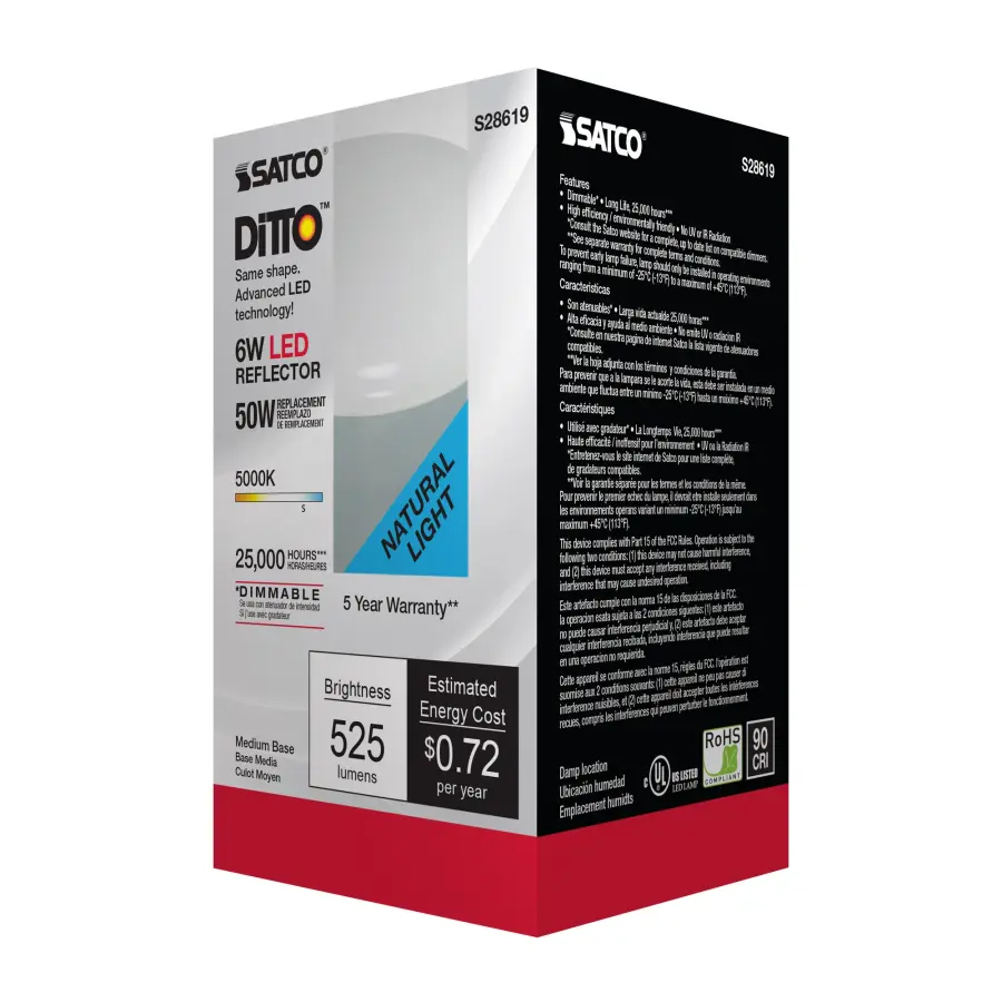 6 Watt - R20 LED - 5000K - Medium base - 120 Volt - Image 6