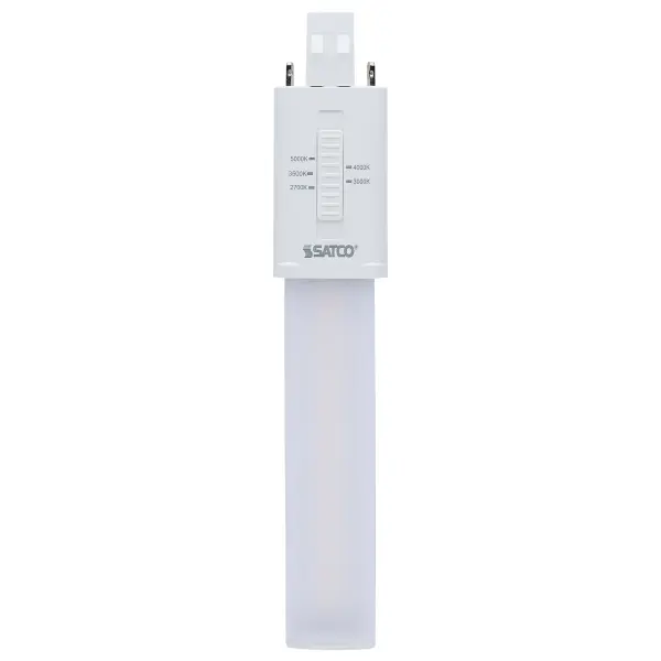 Upgrade your lighting with SATCO NUVO's energy-efficient Type B ballast bypass LED replacement lamps. These innovative lamps are available in multiple base options to suit your needs. The 3.5W model for 5/7/9W CFL lamps with a 2G7 base and the 5.5W model for 13W CFL lamps with a 2GX7 base are 4 CCT selectable, while the 4.5W model for 5/7/9W CFL lamps with a G23 base and the 6W model for 13W CFL lamps with a GX23 base offer 5 CCT selectable technology. Designed to replace traditional CFLs, these lamps significantly reduce energy consumption and lower utility costs, making them an ideal choice for efficient and sustainable lighting in both residential and commercial applications. - alternate view