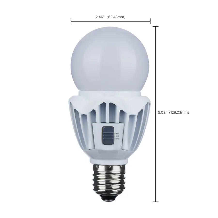 20 Watt LED A21 - High Lumen Output - 27K/40K/50K CCT Selectable - Medium Base - White Finish - 120V-277V - Image 11