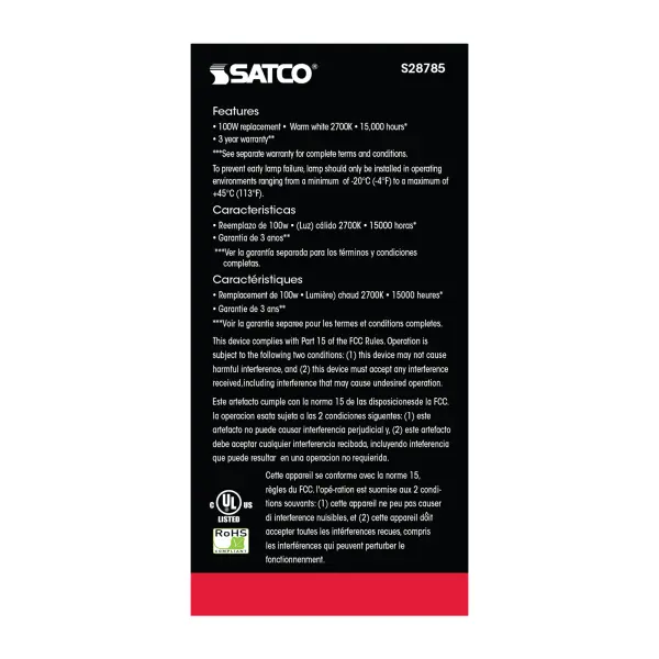 15.5 Watt - A19 LED - 2700K - Medium base - 220 deg. Beam Angle -120 Volt - Image 4