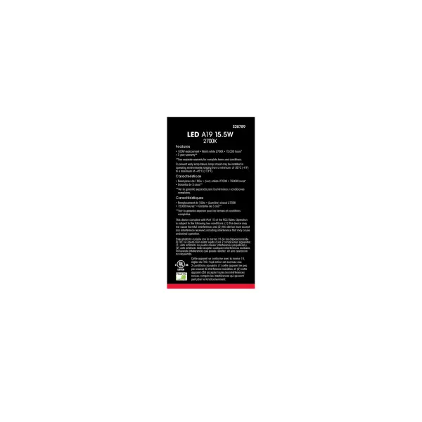 15.5 Watt - A19 LED - 2700K - Medium base - 220 deg. Beam Angle -120 Volt - 4-pack - Image 6