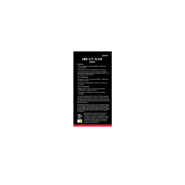15.5 Watt - A19 LED - 5000K - Medium base - 220 deg. Beam Angle -120 Volt - 4-pack - Image 4