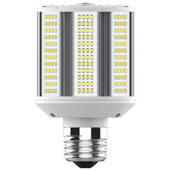 Satco's wattage and CCT selectable Hi-Pro LED lamp is an energy efficient lighting solution for large scale lighting applications. Designed to focus clean and efficient LED light at 180 degrees from higher fixtures, this lamp is perfect for parks, parking lots, or anywhere a cascade of light is needed for safety and impact. This versatile lamp is dimmable and delivers 50,000 hours of illumination.