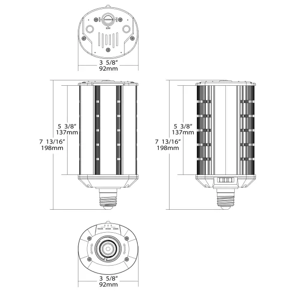 20/30/40 Wattage Selectable - LED Hi-Pro Wall Pack - CCT Selectable 3K/4K/5K - Type B - Ballast Bypass - Medium base - 100-277 Volt - ColorQuick Technology - PowerQuick Technology - Image 13