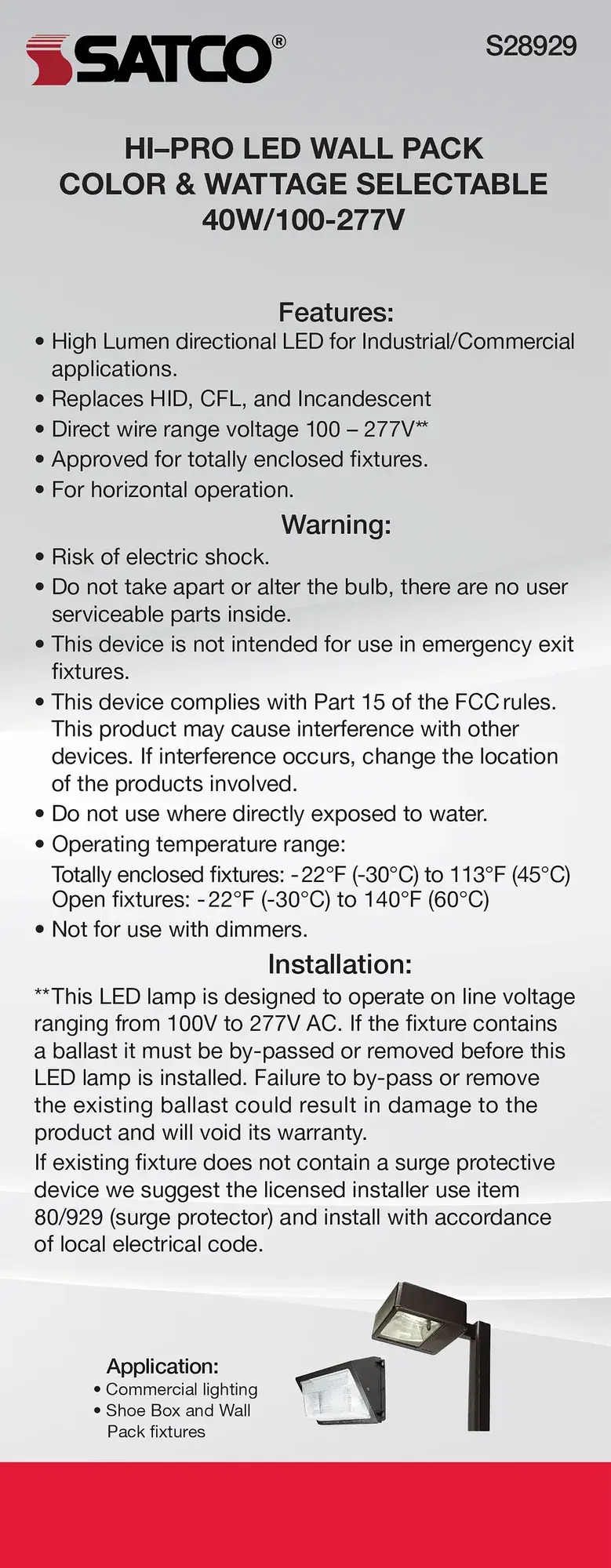 20/30/40 Wattage Selectable - LED Hi-Pro Wall Pack - CCT Selectable 3K/4K/5K - Type B - Ballast Bypass - Medium base - 100-277 Volt - ColorQuick Technology - PowerQuick Technology - Image 10