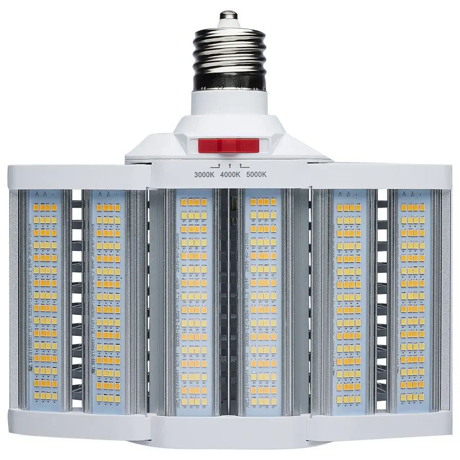 LED Shoe Box Lamp - 60/70/80 Wattage Selectable - 3K/4K/5K CCT Selectable - 120-277 Volt - White Finish - Image 1