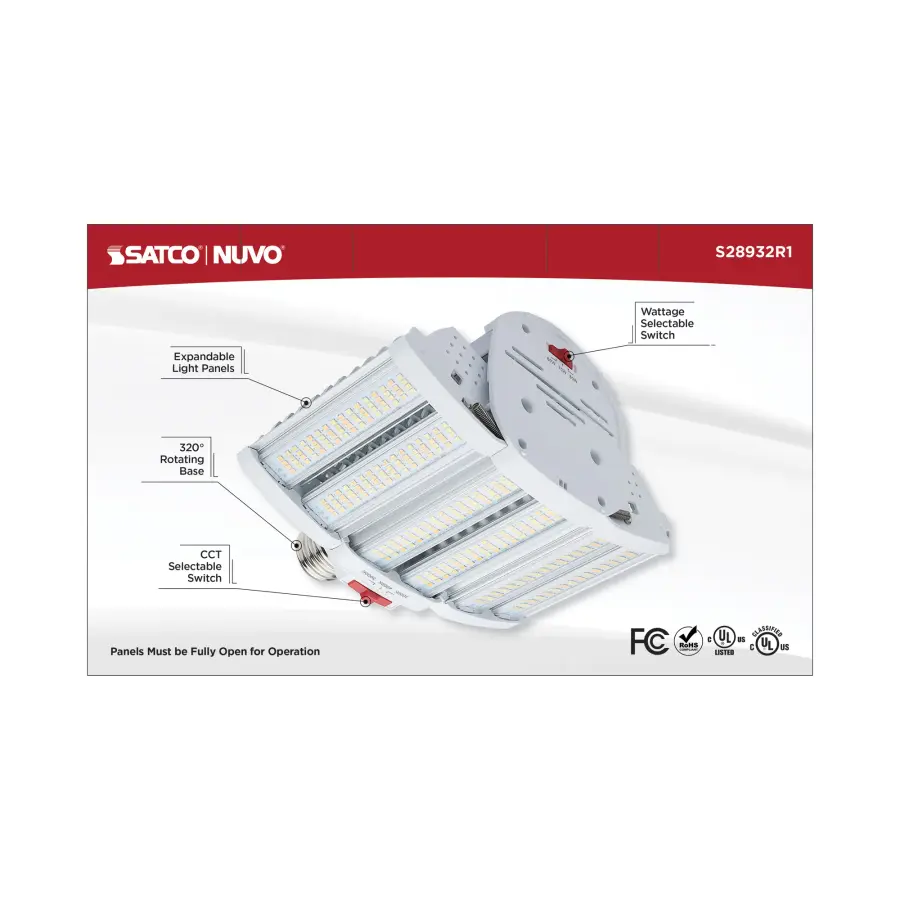 LED Shoe Box Lamp - 60/70/80 Wattage Selectable - 3K/4K/5K CCT Selectable - 120-277 Volt - White Finish - Image 16