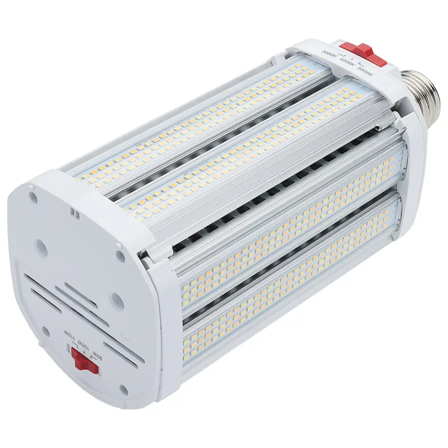 LED Shoe Box Lamp - 90/100/110 Wattage Selectable - 3K/4K/5K CCT Selectable - 120-277 Volt - White Finish - Image 4