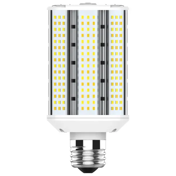 Satco's wattage and CCT selectable Hi-Pro LED lamp is an energy efficient lighting solution for large scale lighting applications. Designed to focus clean and efficient LED light at 180 degrees from higher fixtures, this lamp is perfect for parks, parking lots, or anywhere a cascade of light is needed for safety and impact. This versatile lamp is dimmable and delivers 50,000 hours of illumination.