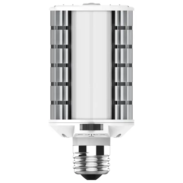 Satco's wattage and CCT selectable Hi-Pro LED lamp is an energy efficient lighting solution for large scale lighting applications. Designed to focus clean and efficient LED light at 180 degrees from higher fixtures, this lamp is perfect for parks, parking lots, or anywhere a cascade of light is needed for safety and impact. This versatile lamp is dimmable and delivers 50,000 hours of illumination. - alternate view