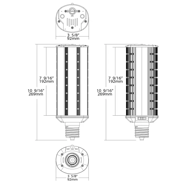20/40/60 Wattage Selectable - LED Hi-Pro Wall Pack - CCT Selectable 3K/4K/5K - Type B - Ballast Bypass - Extended Mogul base - 100-277 Volt - ColorQuick Technology - PowerQuick Technology - Image 13
