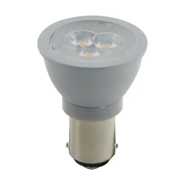 Satco's 3-watt ALR12 LED elevator and display lamp is your best choice to reduce heat build-up from older halogen technologies while reducing energy and maintenance costs. The familiar look and performance of this lamp makes it perfect for elevators, lobbies, and other areas a little extra light is needed. This energy efficient lamp delivers 15,000 hours of warm white light. - alternate view