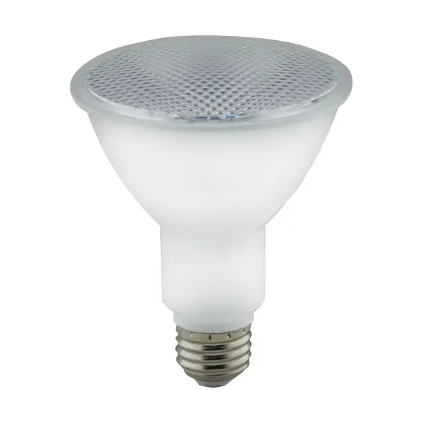 Satco's PAR30LN amber lamp is designed with turtle safety in mind. The energy-efficient 8-watt LED PAR lamp replaces existing higher-wattage halogen bulbs and features an operating temperature between -13 degrees and 113 degrees Fahrenheit, with a long life span of 25,000 hours. Made for both indoor and outdoor use, this bulb features a 40-degree beam angle, perfect for a wide area of coverage.
