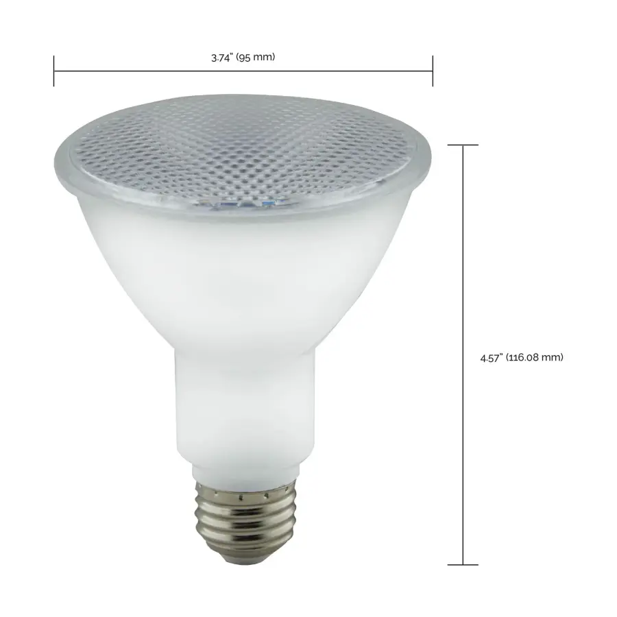 8 Watt - PAR30LN LED - Amber color - 40 deg. Beam Angle - Medium base - 120 Volt - Turtle Friendly - Image 6