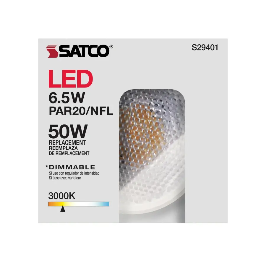 6.5 Watt - PAR20 LED - 3000K - 25 deg. Beam Angle - Medium base - 120 Volt - Image 12