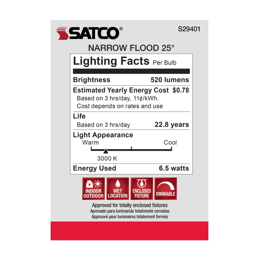 6.5 Watt - PAR20 LED - 3000K - 25 deg. Beam Angle - Medium base - 120 Volt - Image 9