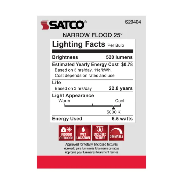 6.5 Watt - PAR20 LED - 5000K - 25 deg. Beam Angle - Medium base - 120 Volt - Image 9