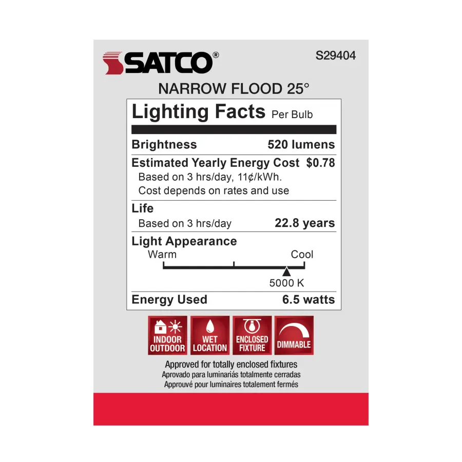 6.5 Watt - PAR20 LED - 5000K - 25 deg. Beam Angle - Medium base - 120 Volt - Image 9