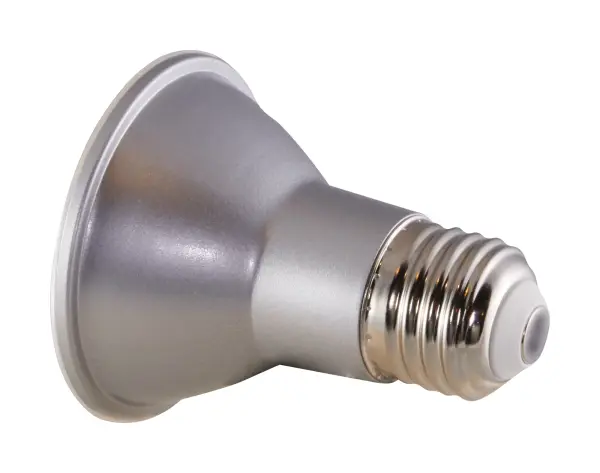 Satco's LED 6.5-watt, PAR20 lamp maintains the familiar look of the Halogen PAR and Gen1 LED lamps they replace; but at 90 CRI and a higher lumens per watt ratio, it delivers superior light and improved efficiency. Designed for use in track, recessed fixtures and wet locations including outdoor and landscape applications, this versatile lamp has a multitude of applications. This lamp is dimmable and delivers 25,000 hours of warm white light. - alternate view